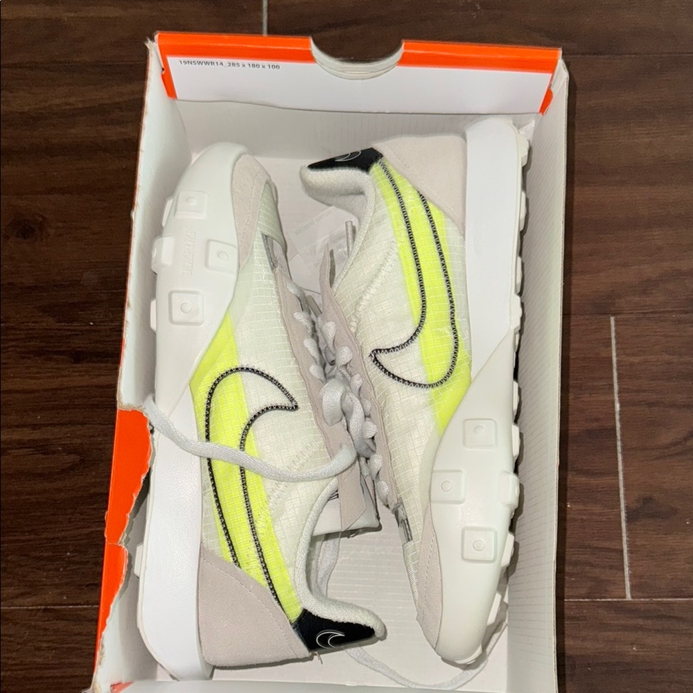 Nike White and Lime Sneakers